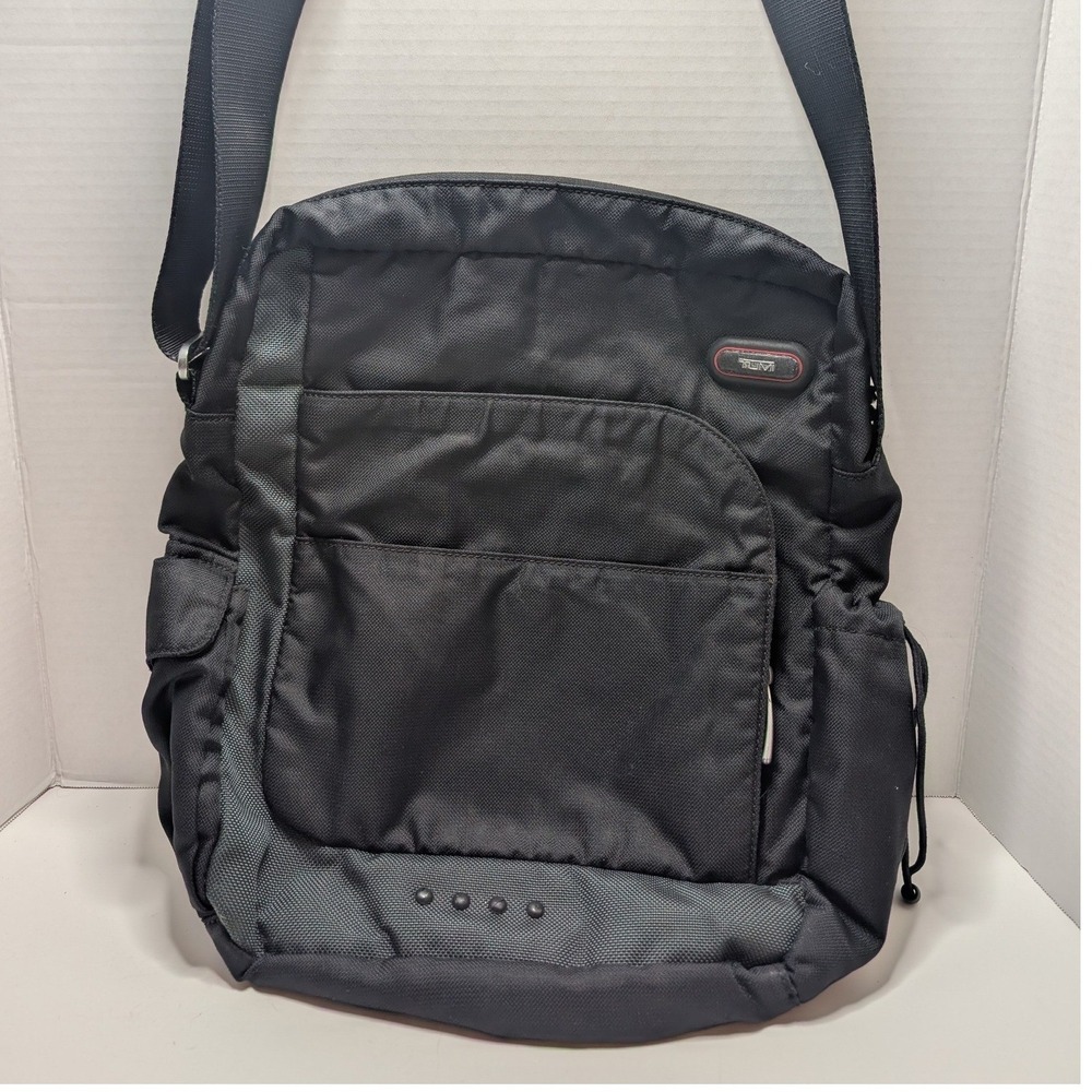 Tumi Messenger Bag Black T-Tech 5120D Crossbody Ballistic Nylon Mens Medium